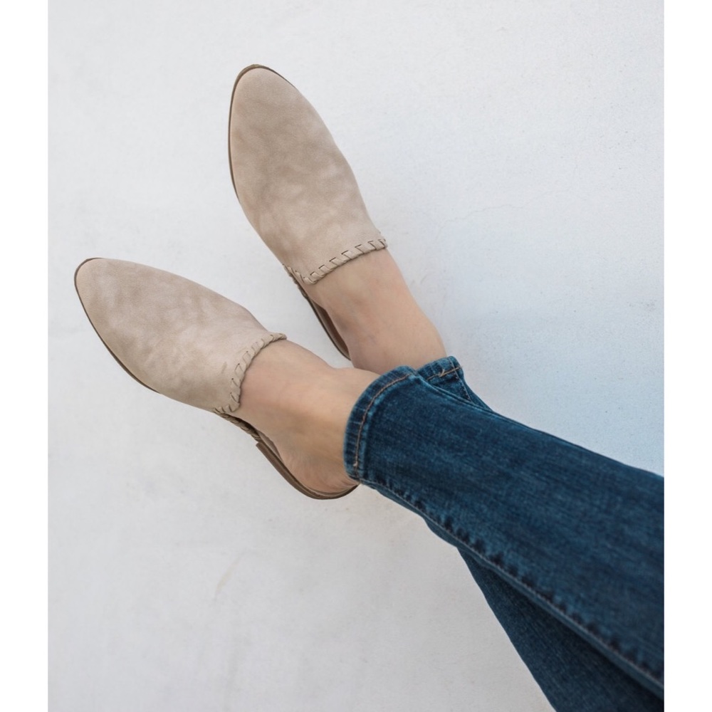 Taupe Braided Slip On Mules Loafer All Szs 6-10 - Picture 2 of 3